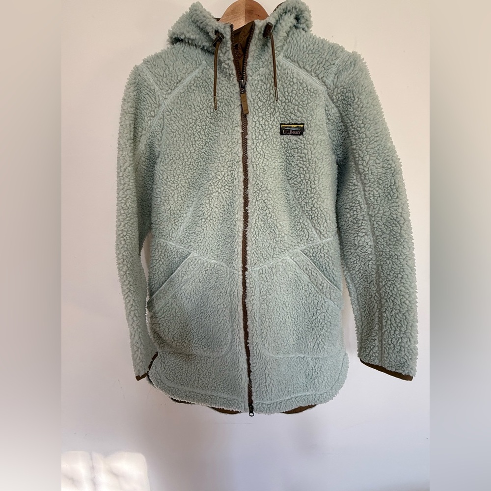 L.L. Bean Mint Green Sherpa Fleece Jacket